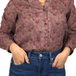 Dusky Rose Floral Print Victoria Shirt With Spaghetti