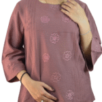 Dusty Rose Plain Embroided Top
