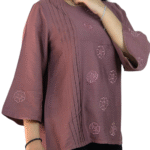 Dusty Rose Plain Embroided Top