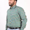 Sea Green Jaipuri Full Sleeve Printed Shirt for Men