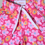 Girl's Hot Pink Floral Elasticated Cotton Pants