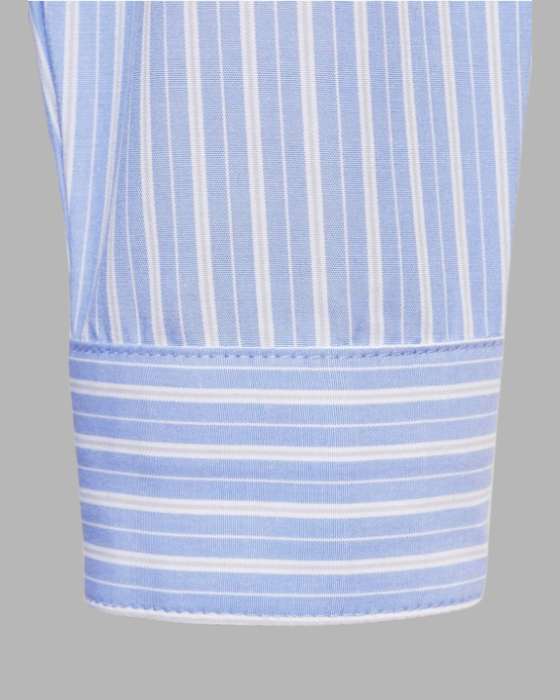 Girl's Sky Blue Striped Shirt Dress