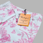 Girl's White  Floral Elasticated Cotton Pants