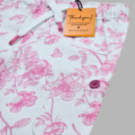 Girl's White  Floral Elasticated Cotton Pants