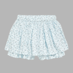 Girl's Yellow Floral Print Skirt With Divider