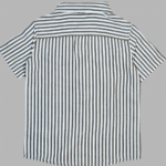 Green Stripes Short-Sleeve Shirt for Boys