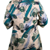 Women Beige with Green Mull Print Long Top
