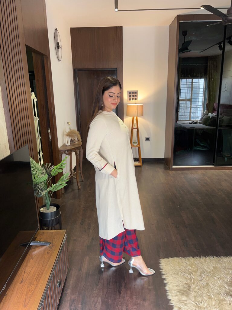 IMG_2313 Cream Plain 2 Pcs Kurta Set