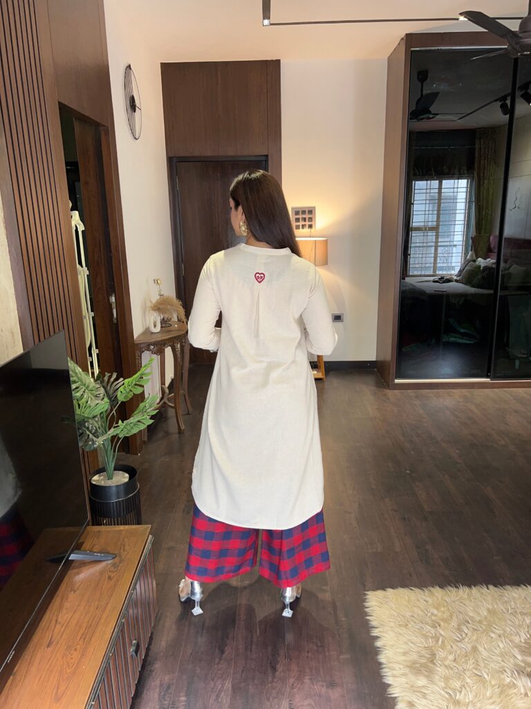 IMG_2355 Cream Plain 2 Pcs Kurta Set