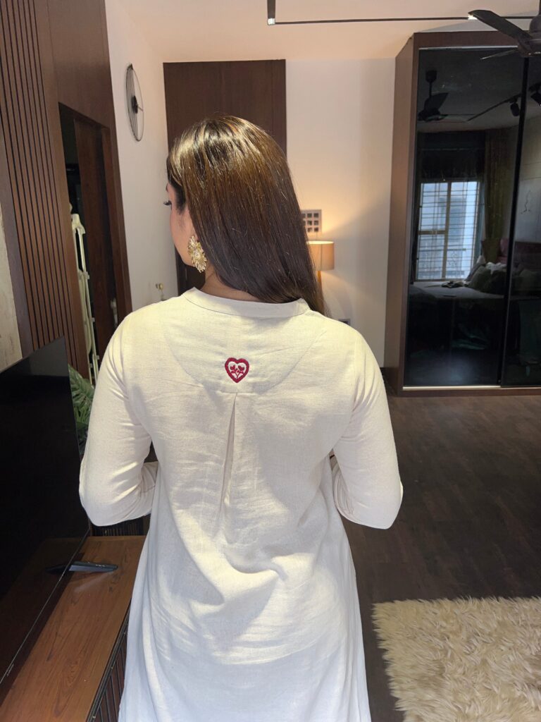 IMG_2363 Cream Plain 2 Pcs Kurta Set