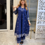 IMG_2846_1 Blue V Neck 2 Pcs Anarkali Kurta Set