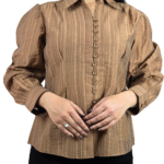 khakhi a-line collar top