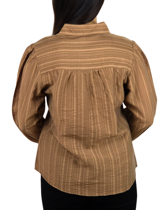 khakhi a-line collar top