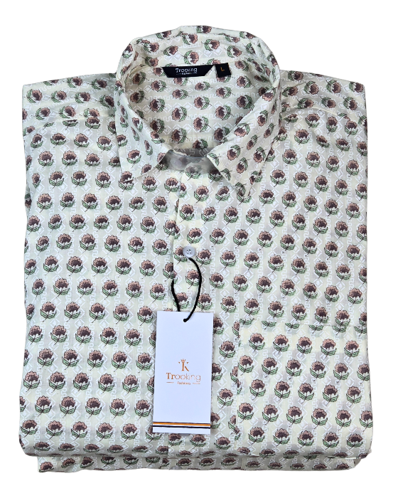 Lemon Yellow Jaipuri Full Sleeve Printed Shirt