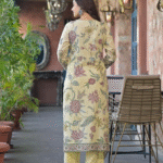 Lemon Yellow Linen 3 Pcs Suit