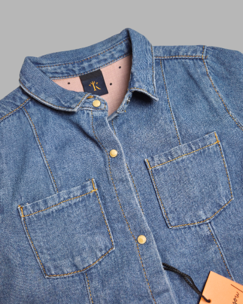 Light Blue Denim Shirt Top