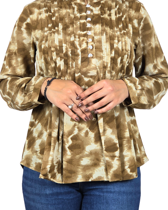 Light Brown Dye Pattern Top