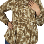 Light Brown Dye Pattern Top