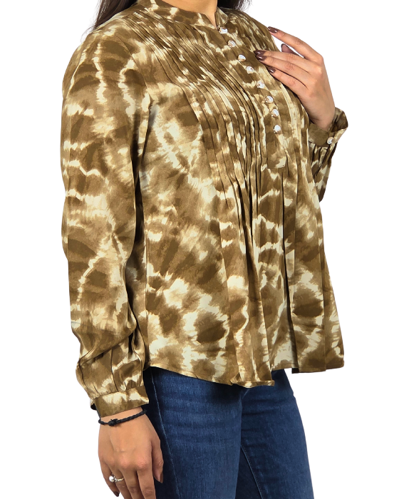 Light Brown Dye Pattern Top