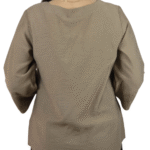Light brown flower embroidered top