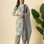 Light Green Straight Fit Suit Mirror Finished By Quasab