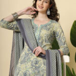 Light Green Straight Fit Suit Mirror Finished By Quasab