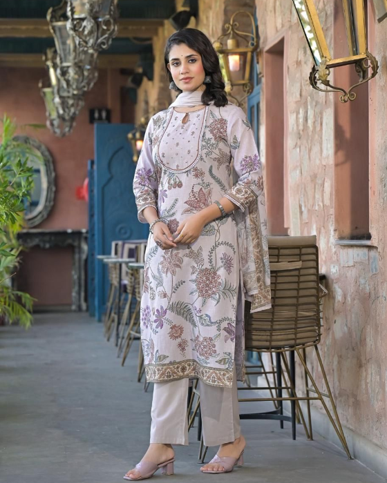 Light Grey Linen 3 Pcs Suit