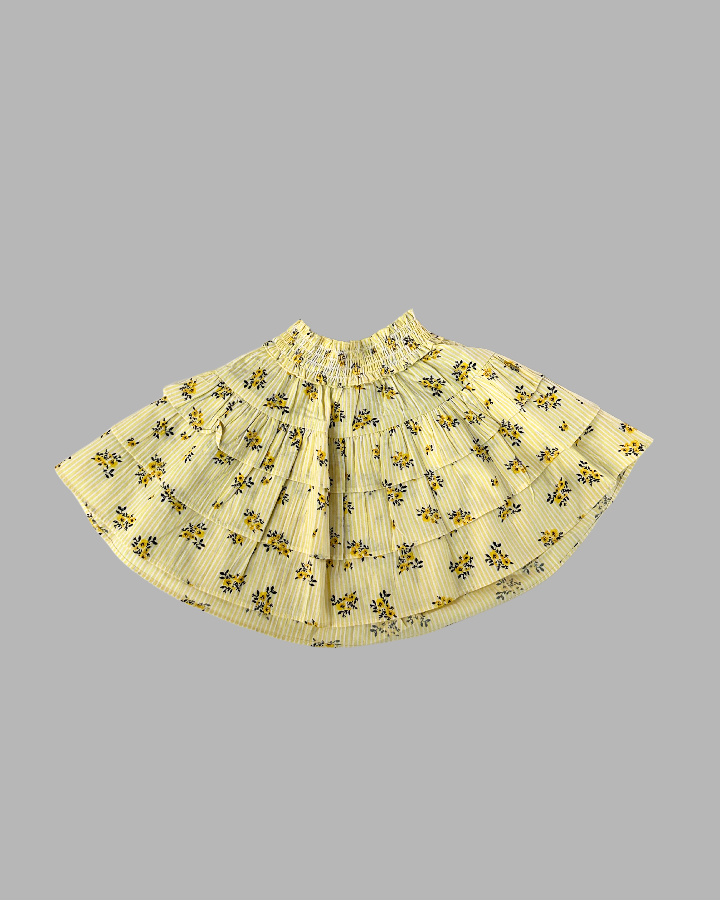 Light Yellow 2 Pcs  Top With Skirt