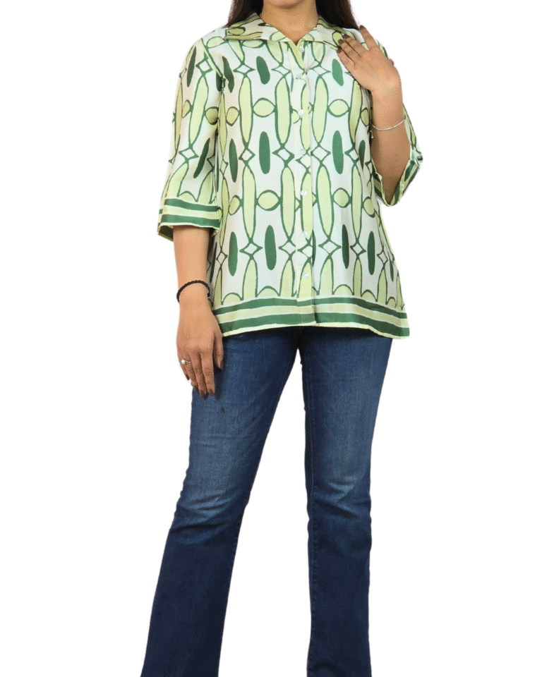 Light_and_Dark_Green_Geometric_Print_Top_1 Light and Dark Green Geometric Print Top