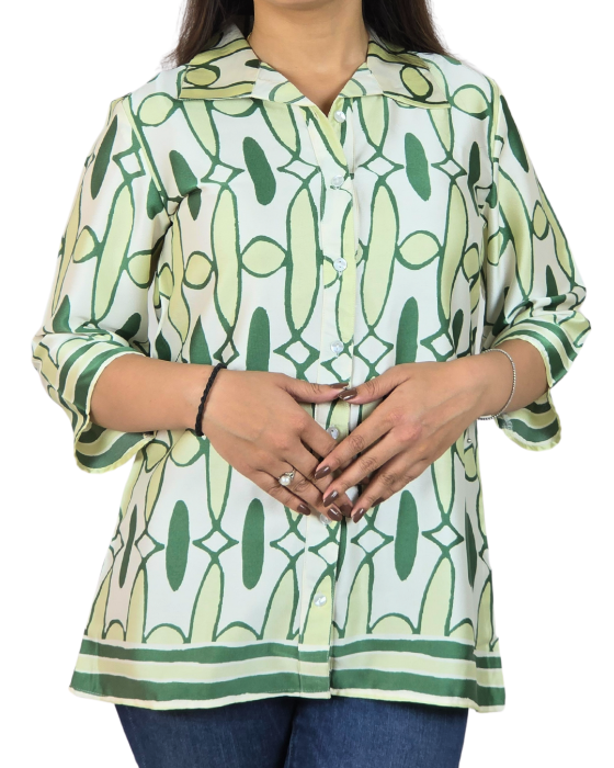 Light_and_Dark_Green_Geometric_Print_Top_2 Light and Dark Green Geometric Print Top