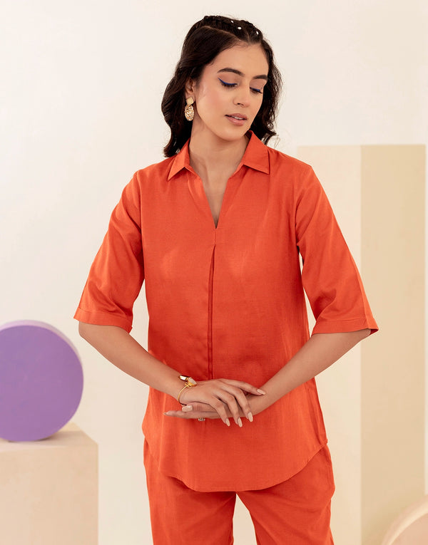 orange co-ord set 2 piece set