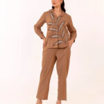 beige embroidered co-ord set