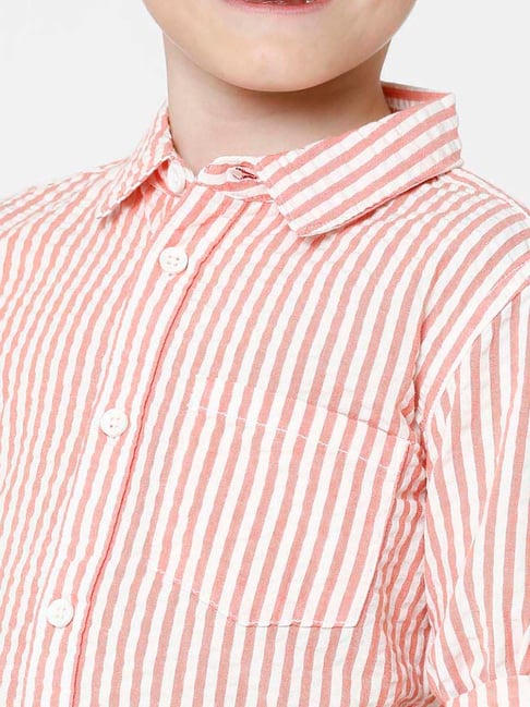 Boys's Peach Stripes Shirt