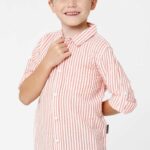 Boys's Peach Stripes Shirt