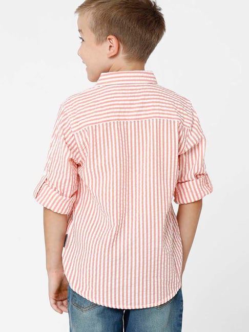 Boys's Peach Stripes Shirt