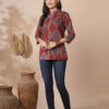Red ethnic motifs printed short kurti_trooking