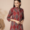 Red ethnic motifs printed short kurti_trooking