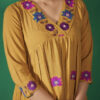 Yellow floral embroidered co-ord set for women