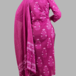 Magenta Floral Print 3 Pcs Kurti Set