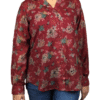 Maroon Floral Print Victoria Shirt With Spaghetti