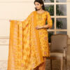Mustard Yellow Floral Print 3 Pcs Suit