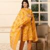 Mustard Yellow Floral Print 3 Pcs Suit
