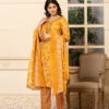 Mustard Yellow Floral Print 3 Pcs Suit