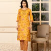 Mustard Yellow Floral Print 3 Pcs Suit