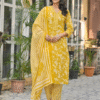 Mustard Yellow V Neck 3 Pcs Suit