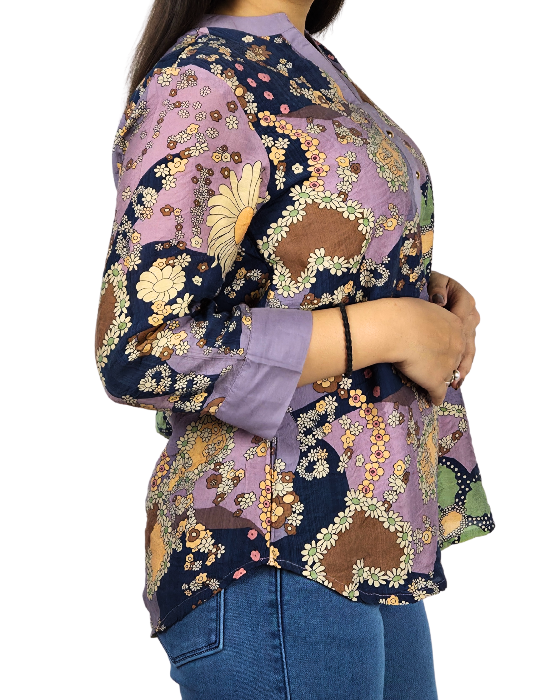 Muted Lilac Floral Print Top