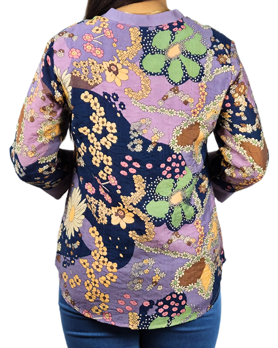 Muted Lilac Floral Print Top