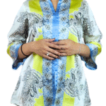 Lime Green Digital Print Top