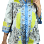 Lime Green Digital Print Top