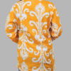 Orange Floral Ikkat Print Kurti